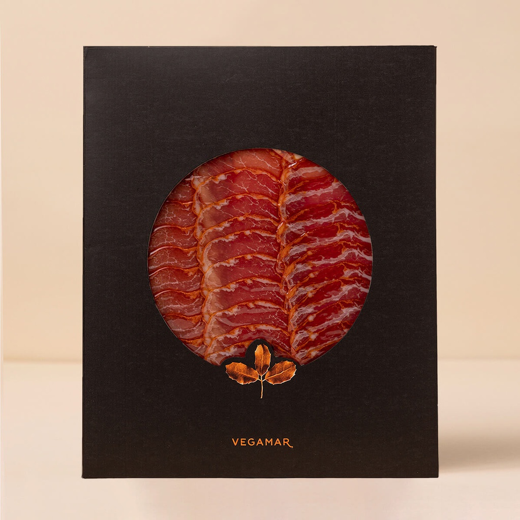 LOMO LONCHEADO 50% IBERICO DE CEBO.VEGAMAR ESTUCHADO 100G APROX