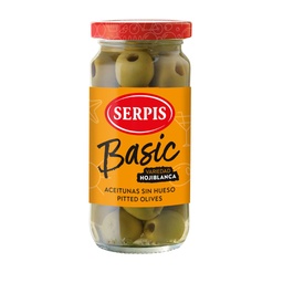 [8AS2] TARRO ACEITUNAS HOJIBLANCA VERDES SIN HUESO SERPIS 235G NETO