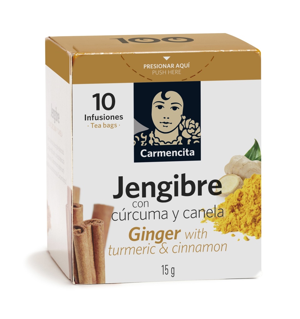Estuche 10 Infusiones Jengibre con cúrcuma y canela de CARMENCITA