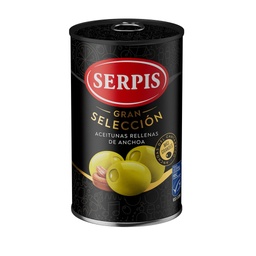 [8AS35] LATA ACEITUNAS MANZANILLA GRAN SELECCION RELLENAS ANCHOA SERPIS 300G NETO