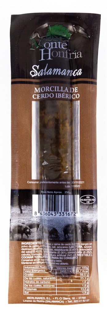 MORCILLA IBERICA 250g MONTEHONFRIA (SALAMANCA)