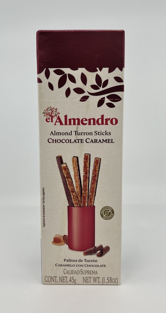 PALITOS DE TURRON CARAMELO CON CHOCOLATE EL ALMENDRO 45G
