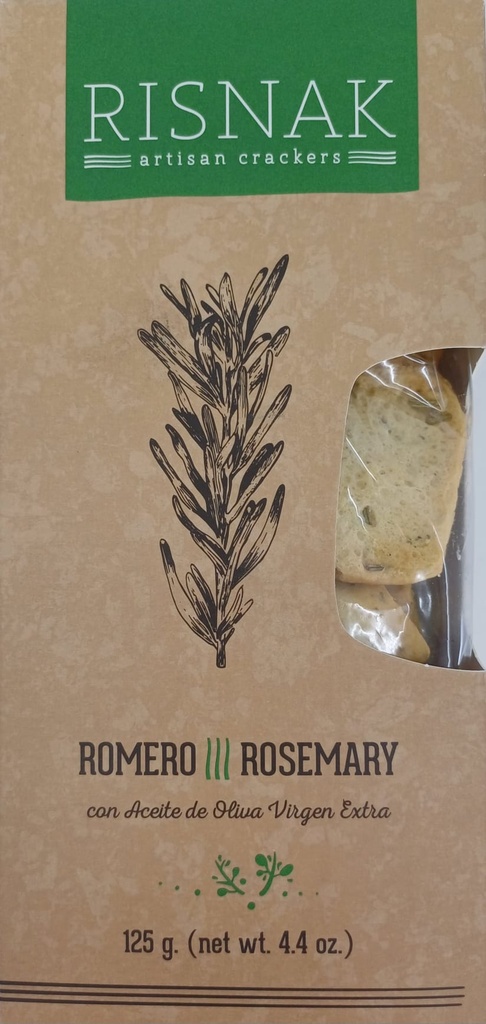 CRACKERS ARTESANOS DE ROMERO CON AOVE 125G RISNAK