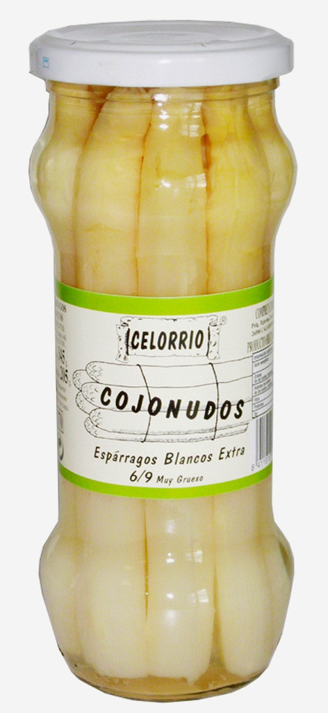 TARRO ESPARRAGOS COJONUDOS 1/2 KG (330 G NETO) 6/9 CELORRIO