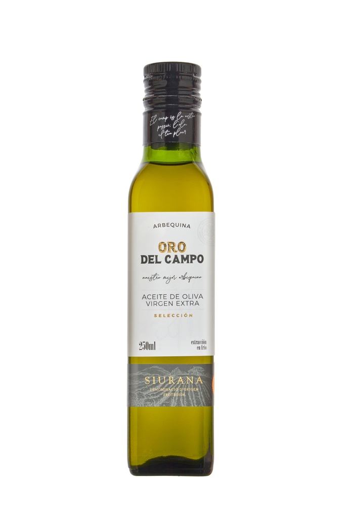 ACEITE DE OLIVA VIRGEN EXTRA ARBEQUINA 250ML ORO DEL CAMPO D.O.P SIURANA