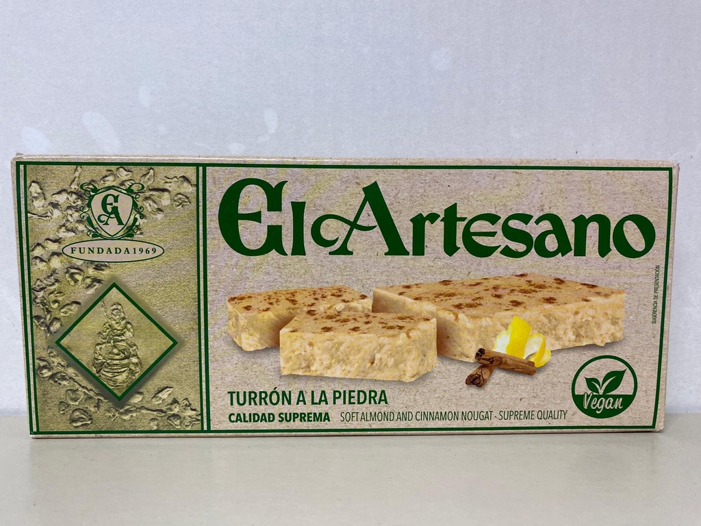 TURRON VEGANO A LA PIEDRA CALIDAD SUPREMA EL ARTESANO 200G