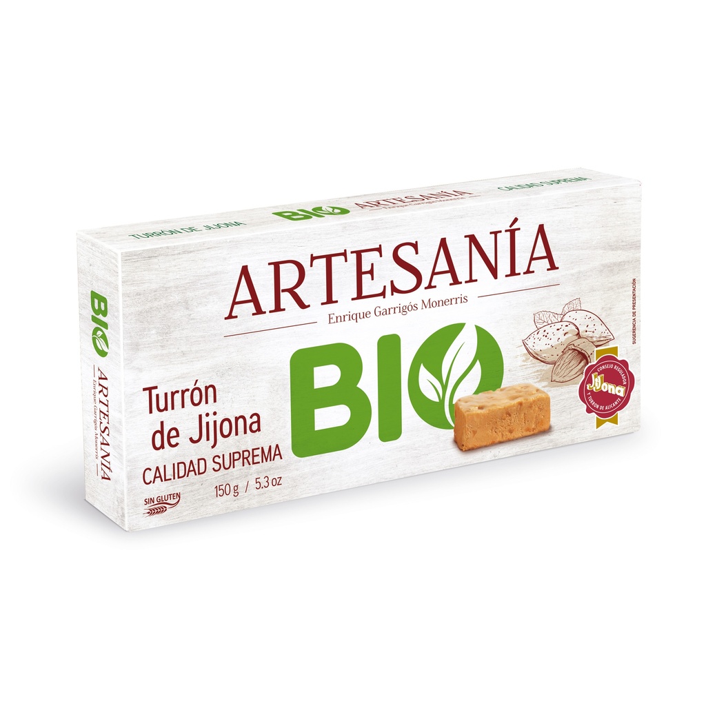 TURRON JIJONA BIO CALIDAD SUPREMA. ARTESANIA DE E.GARRIGÓS 150G