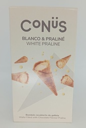 [7CCB07] Conos de Chocolate Blanco y Praliné Clásico 70g CONÜS