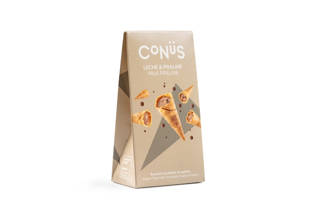 CONOS ARTESANOS DE CHOCOLATE CON LECHE Y PRALINE CONÜS 70G