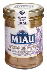 [8BAM2] TARRO LOMOS DE BONITO EN ACEITE DE OLIVA VIRGEN 212ML 190G ENTO MIAU