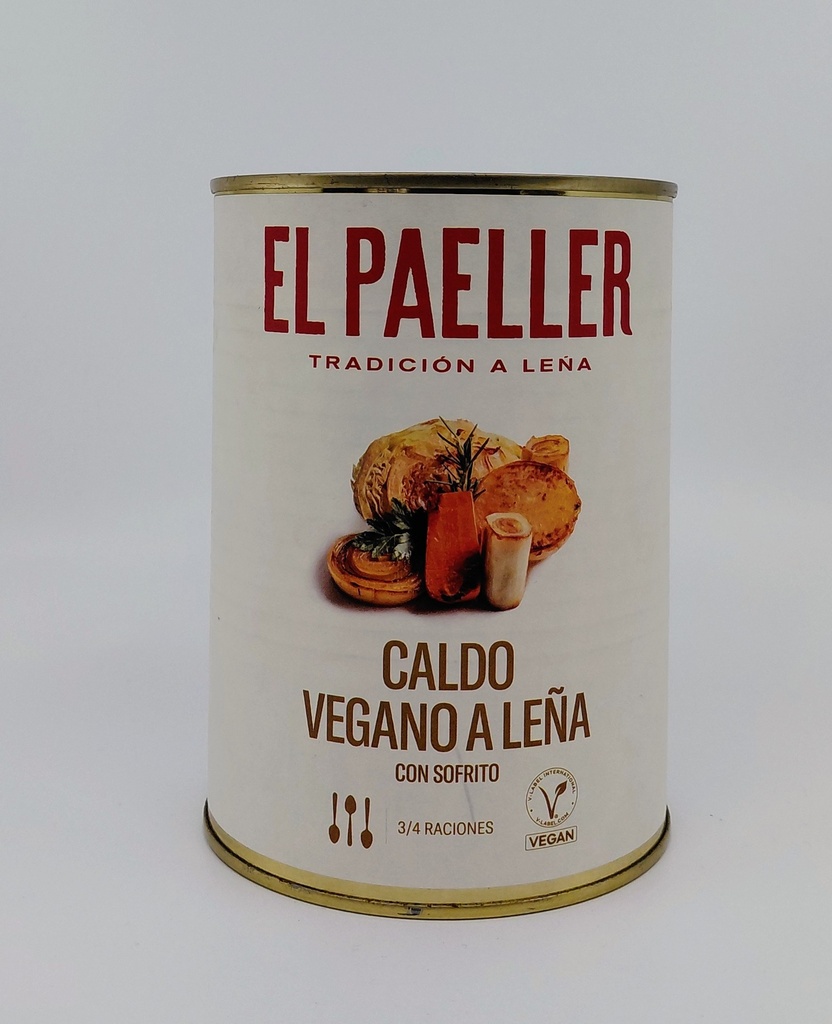 Lata Caldo Vegano Elaborado a Leña con Sofrito 1 Litro EL PAELLER 100% Natural