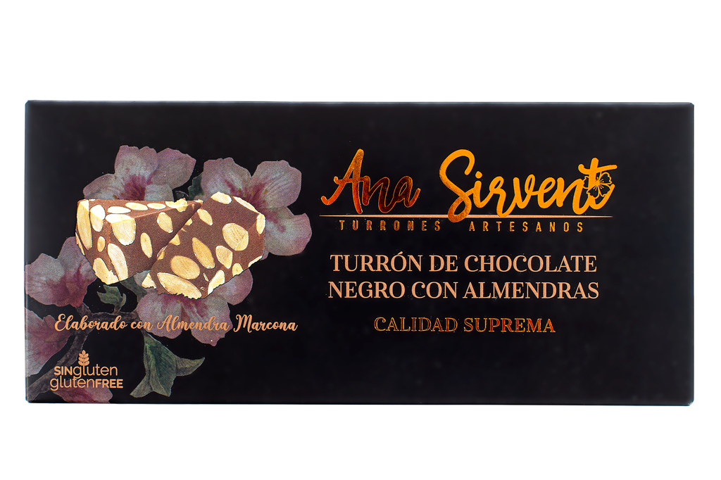 TURRON CHOCOLATE NEGRO ALMENDRAS ANA SIRVENT 300G